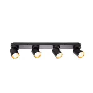 Wall Lamp Spot Light Round 4 Heads Black