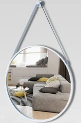 Wall Hang Mirror with Leather Strap