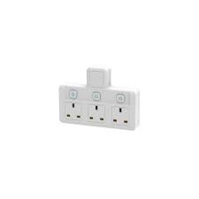 13A 3-Gang UK Socket Adaptor with Switches
