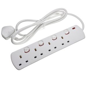 4-Way Extension Socket with Switches & Neon