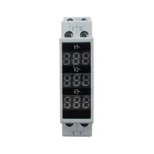 Three Phase Guide Rail Voltmeter 80-500V Ac