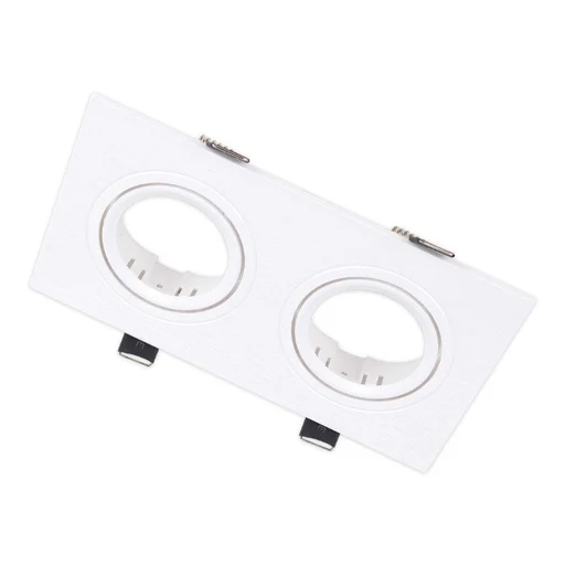 Twin Rectangular White Recessed Holder