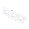Three Way White Rectangular Recessed Holder