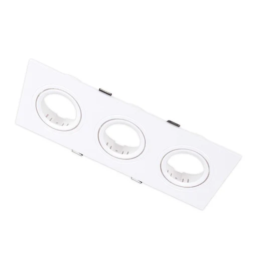 Three Way White Rectangular Recessed Holder