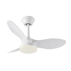 Minimalist White Ceiling Fan with LED Light â€“ 3 Blades