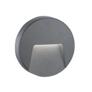 Circular Dark Grey Curved LED Step Light