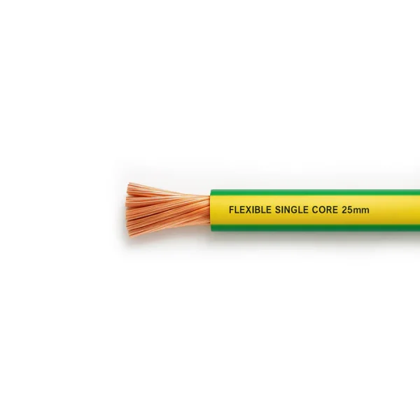 Flexible Single Core Cable – 25mm², Yellow-Green