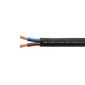 Electric Cable – 6mm² 2 Core Flexible Black (Per Meter)