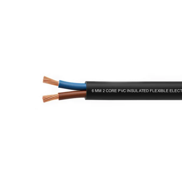 Electric Cable – 6mm² 2 Core Flexible Black (Per Meter)