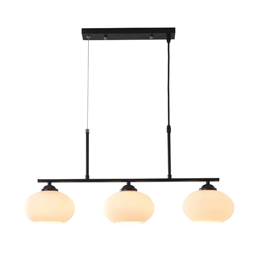 Black & White 3-Light Glass Pendant
