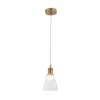 Cone Crystal Glass Pendant Light with Brass Accent