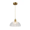 Vintage Ribbed Glass Pendant Light