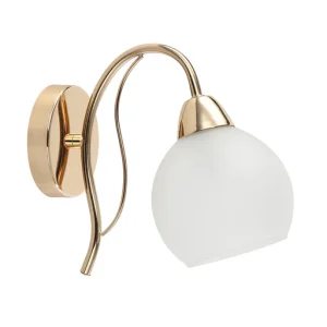 Gold & White Decorative Wall Light â€“ Curved Arm Design