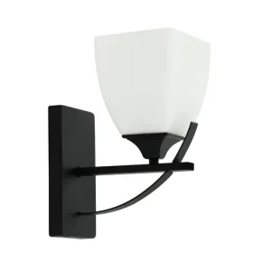 Wall Lamp â€“ Modern Black/White Iron Frame with Frosted Glass Shade