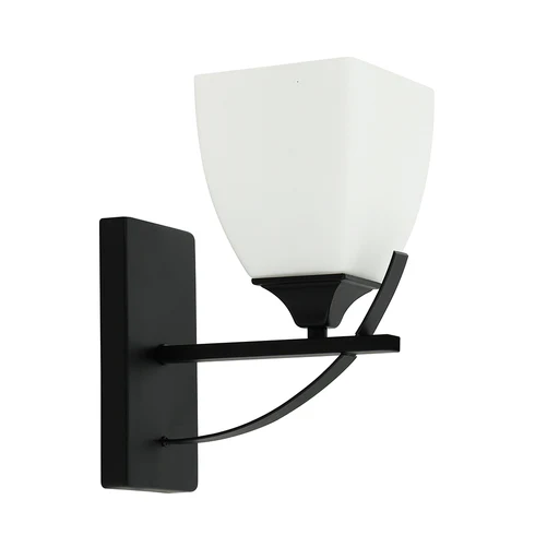 Wall Lamp â€“ Modern Black/White Iron Frame with Frosted Glass Shade