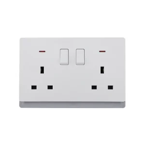 Double 13A Socket with Switch & Neon Indicator â€“ Ivory
