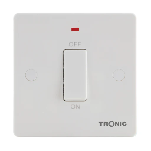 20A Double-Pole Switch with Neon Indicator â€“ White