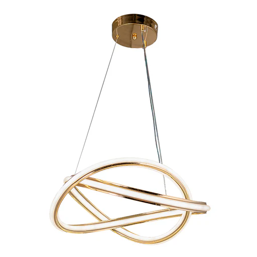 Golden Interloop Chandelier â€“ 100W LED, 3-Colour Adjustable